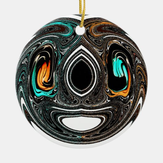 African Ethnic Doodle Zebra textured Art Print Keramisch Ornament (Voorkant)