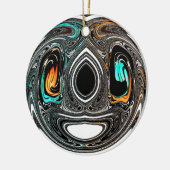 African Ethnic Doodle Zebra textured Art Print Keramisch Ornament (Links)