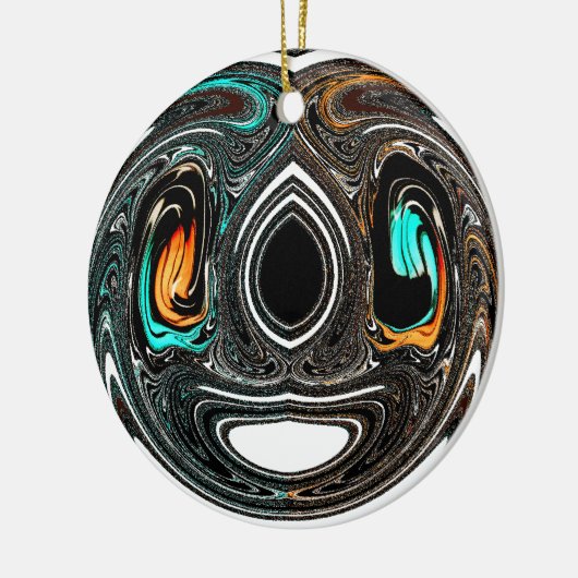 African Ethnic Doodle Zebra textured Art Print Keramisch Ornament (Links)