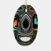 African Ethnic Doodle Zebra textured Art Print Keramisch Ornament (Rechts)