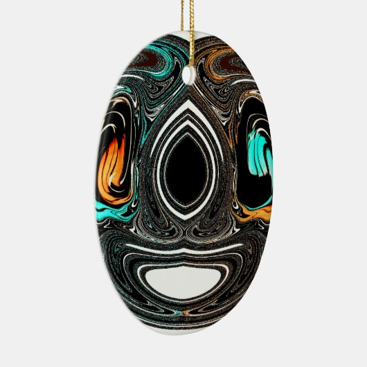 African Ethnic Doodle Zebra textured Art Print Keramisch Ornament (Rechts)