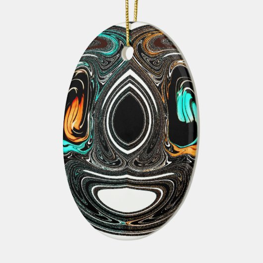 African Ethnic Doodle Zebra textured Art Print Keramisch Ornament (Links)