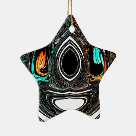 African Ethnic Doodle Zebra textured Art Print Keramisch Ornament (Rechts)