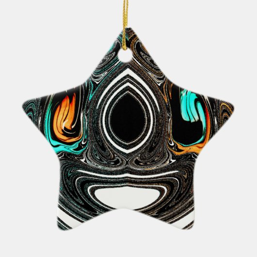 African Ethnic Doodle Zebra textured Art Print Keramisch Ornament (Voorkant)