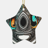 African Ethnic Doodle Zebra textured Art Print Keramisch Ornament (Links)