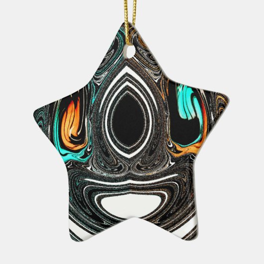 African Ethnic Doodle Zebra textured Art Print Keramisch Ornament (Links)