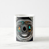 African Ethnic Doodle Zebra textured Art Print Koffiemok (Center)