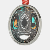 African Ethnic Doodle Zebra textured Art Print Metalen Ornament (Links)