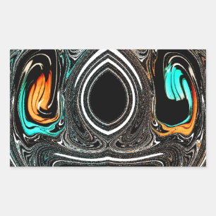 African Ethnic Doodle Zebra textured Art Print Rechthoekige Sticker