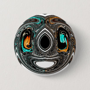 African Ethnic Doodle Zebra textured Art Print Ronde Button 5,7 Cm