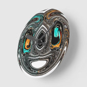 African Ethnic Doodle Zebra textured Art Print Ronde Klok (Hoek)