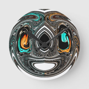 African Ethnic Doodle Zebra textured Art Print Ronde Klok