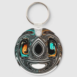 African Ethnic Doodle Zebra textured Art Print Sleutelhanger