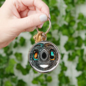 African Ethnic Doodle Zebra textured Art Print Sleutelhanger (Hand)