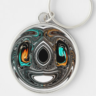 African Ethnic Doodle Zebra textured Art Print Sleutelhanger