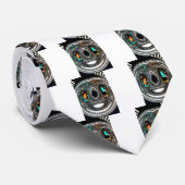 African Ethnic Doodle Zebra textured Art Print Stropdas (Opgerold)