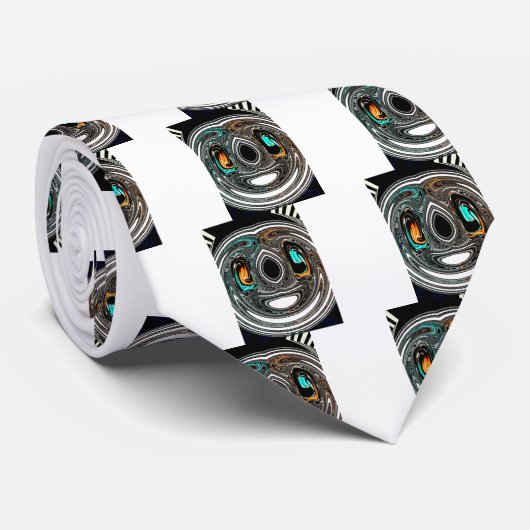 African Ethnic Doodle Zebra textured Art Print Stropdas (Opgerold)