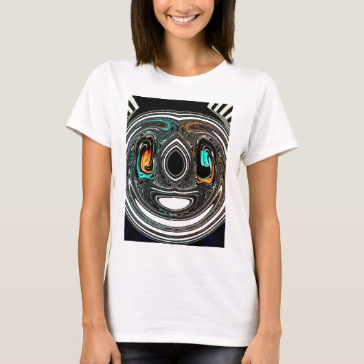 African Ethnic Doodle Zebra textured Art Print T-shirt (Voorkant)