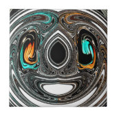 African Ethnic Doodle Zebra textured Art Print Tegeltje (Voorkant)