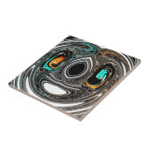 African Ethnic Doodle Zebra textured Art Print Tegeltje (Zijkant)