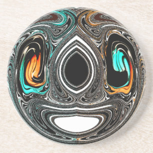 African Ethnic Doodle Zebra textured Art Print Zandsteen Onderzetter