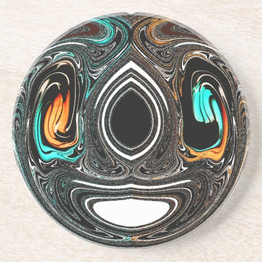 African Ethnic Doodle Zebra textured Art Print Zandsteen Onderzetter (Voorkant)