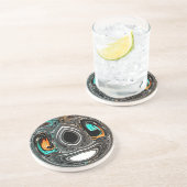 African Ethnic Doodle Zebra textured Art Print Zandsteen Onderzetter (Zijkant)