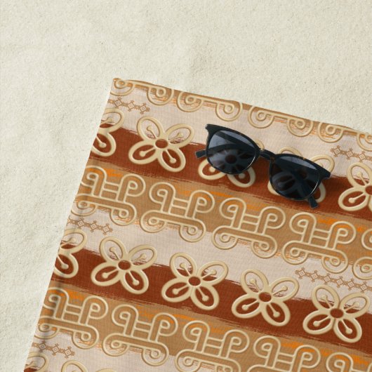 African ethnic tribal Adinkra pattern. yoga mat Strandlaken (In situ)