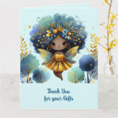 African Fairy Dank u Blauwgroen Goud Roze Prinses Kaart (Gele Bloem)