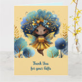 African Fairy Dank u Blauwgroen Goud Roze Prinses Kaart (Gele Bloem)