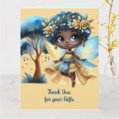 African Fairy Dank u Blauwgroen Goud Roze Prinses Kaart (Gele Bloem)