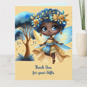 African Fairy Dank u Blauwgroen Goud Roze Prinses Kaart