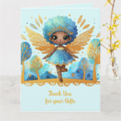 African Fairy Dank u Blauwgroen Goud Roze Prinses Kaart (Gele Bloem)