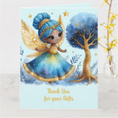African Fairy Dank u Blauwgroen Goud Roze Prinses Kaart (Gele Bloem)