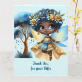 African Fairy Dank u Blauwgroen Goud Roze Prinses Kaart (Gele Bloem)