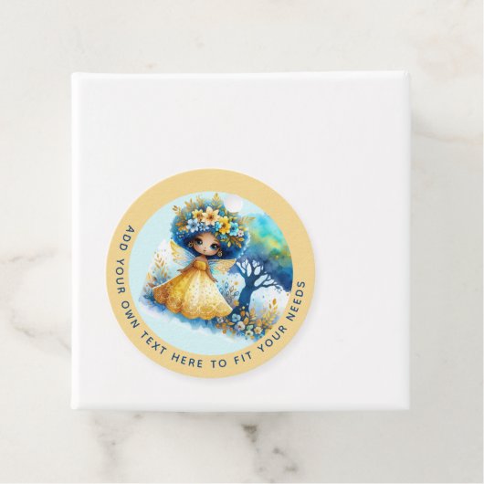 African Fairy Verjaardag Blauwgroen Goud Roze Prin Bedankjes Labels (In situ)