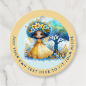 African Fairy Verjaardag Blauwgroen Goud Roze Prin Bedankjes Labels (Voorkant)