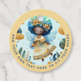 African Fairy Verjaardag Blauwgroen Goud Roze Prin Bedankjes Labels