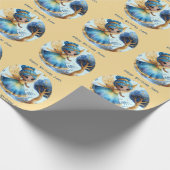 African Fairy Verjaardag Blauwgroen Goud Roze Prin Cadeaupapier (Hoek)