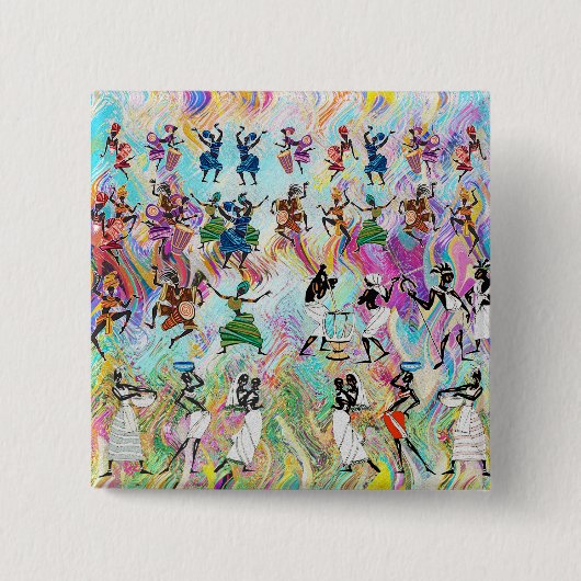 African Feast (film) Vierkante Button 5,1 Cm (Voorkant)