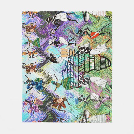 African Feast: Rhythms of Africa Fleece Deken (Voorkant)