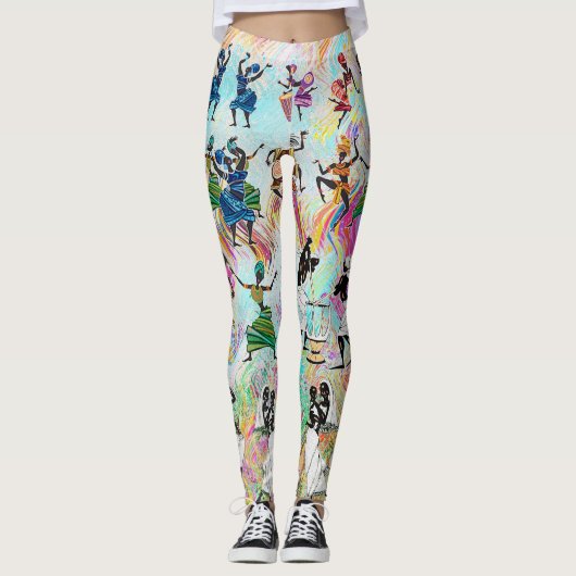 African Feast: Rhythms of Unity  Leggings (Voorkant)