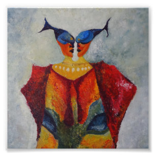 African Fishes Abstracte kunst schilderij foto Afdruk