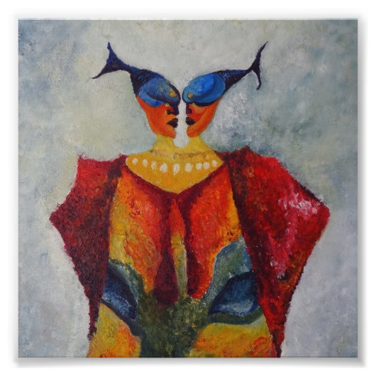 African Fishes Abstracte kunst schilderij foto Foto Afdruk (Voorkant)