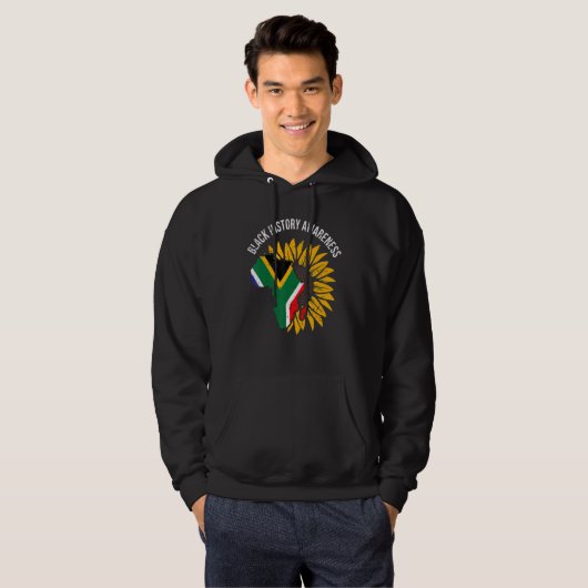 African Flag Flower Cool Black History Awareness M Hoodie (Voorkant volledig)