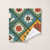 African Floral Tegel Art Bad Handdoek (Wasdoekje)
