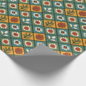 African Floral Tegel Art Cadeaupapier (Hoek)