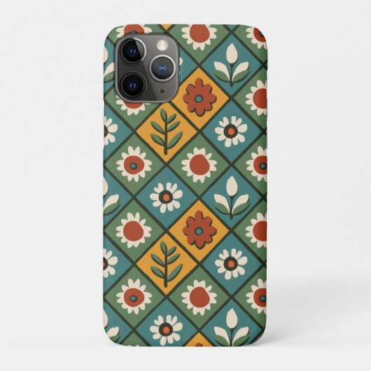 African Floral Tegel Art Case-Mate iPhone Case (Achterkant)