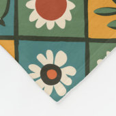 African Floral Tegel Art Fleece Deken (Hoek)