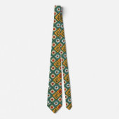 African Floral Tegel Art Stropdas (Voorkant)